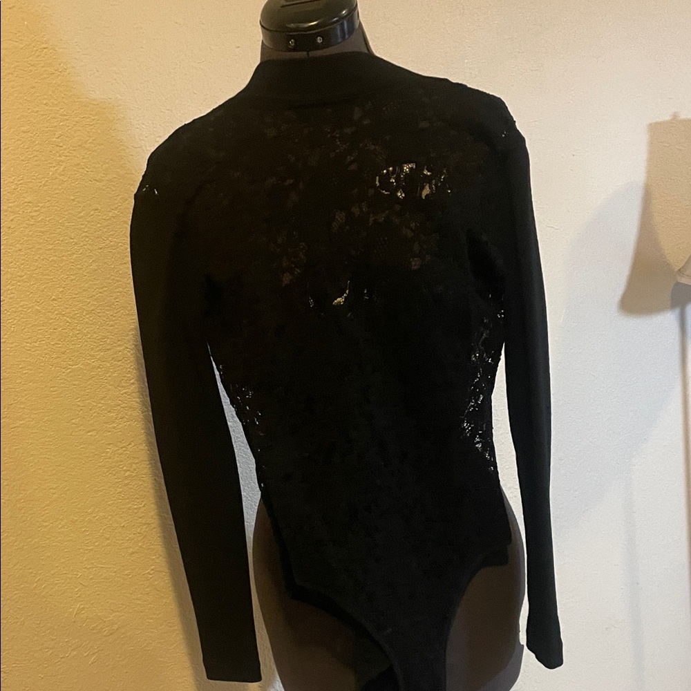 Chic Black Lace Bodysuit for Women